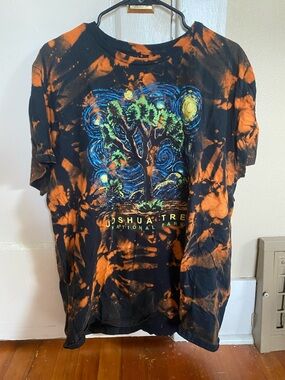 Joshua Tree Tie-Dye Short Sleeve Tee - Black & Orange